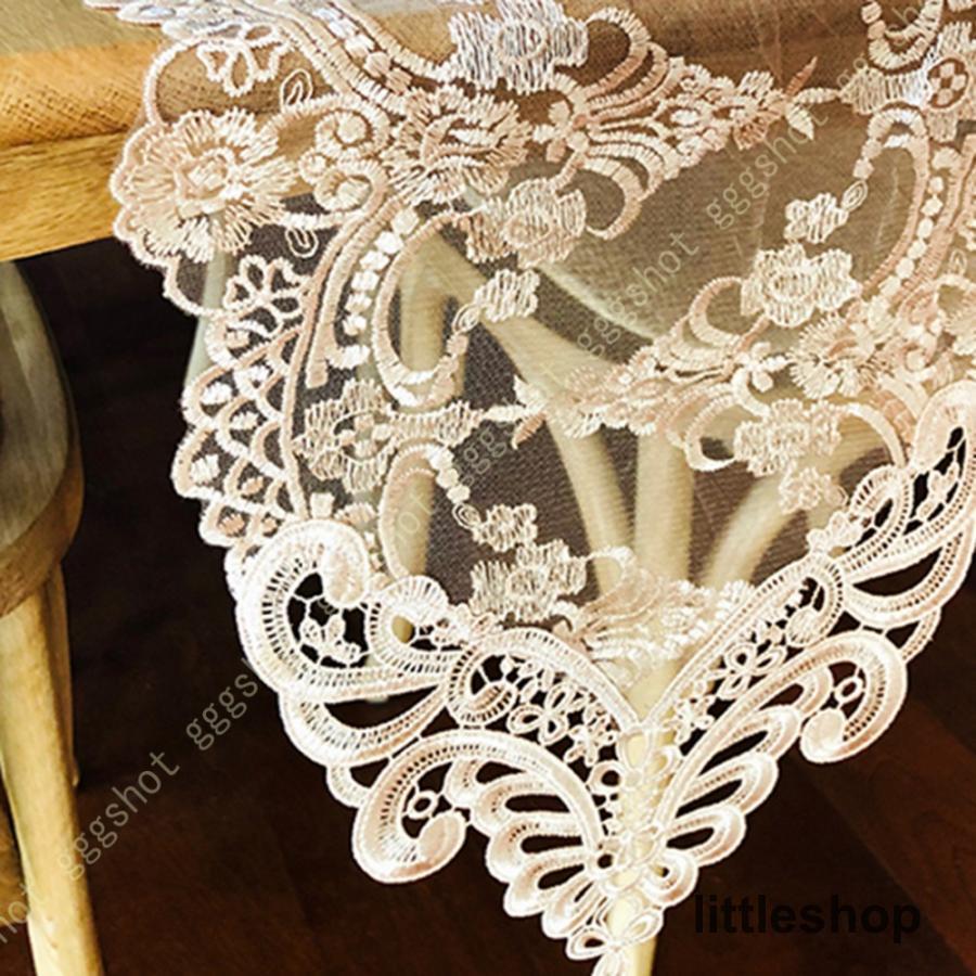花柄レース装飾 テーブルクロス クリーム色　12枚セット littleshop_zhuobu02174