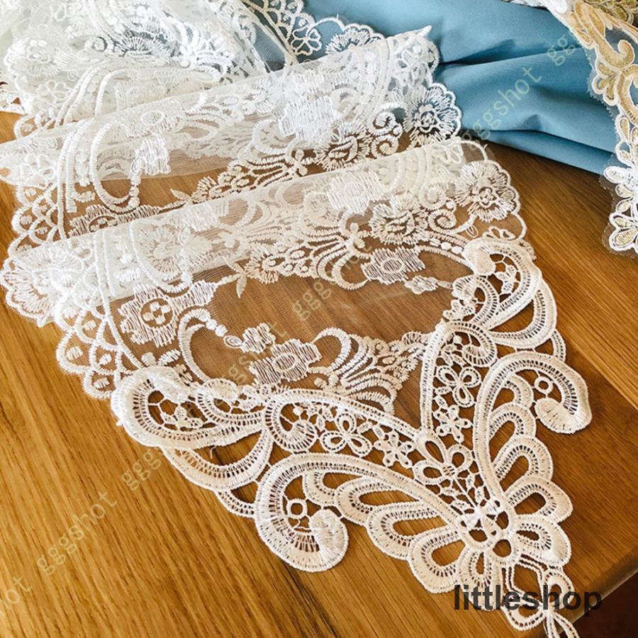花柄レース装飾 テーブルクロス クリーム色　12枚セット littleshop_zhuobu02174