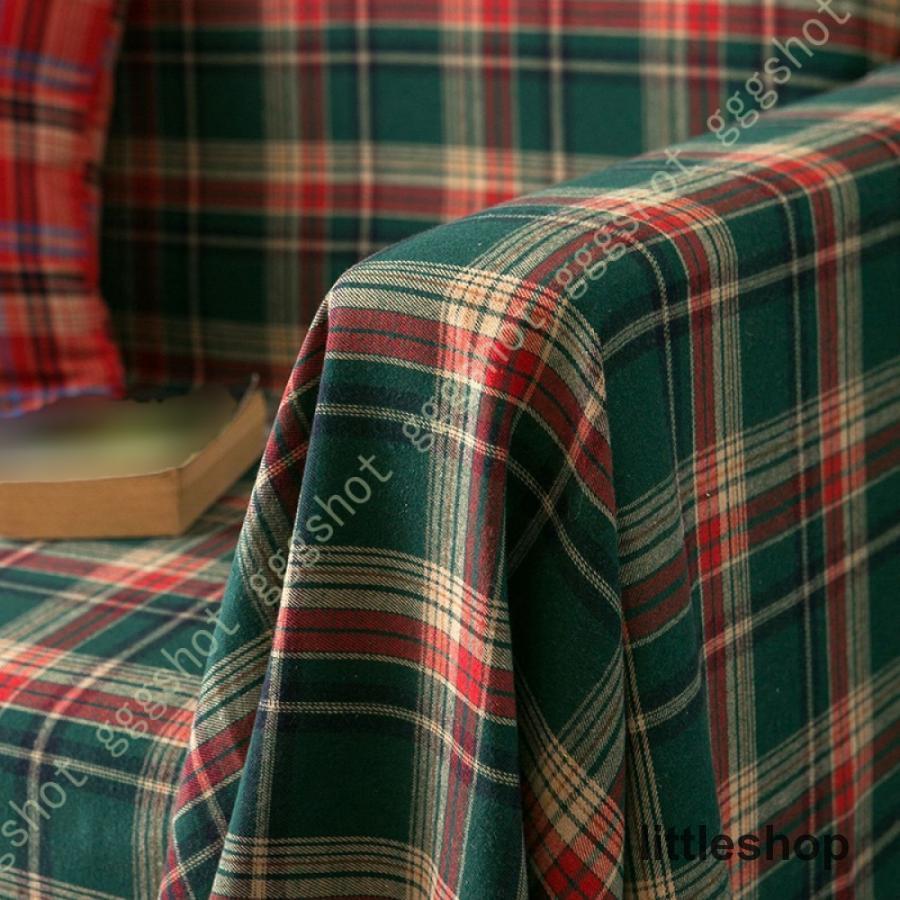 クリスマス ソファーカバー マルチクロス グリーン チェック柄