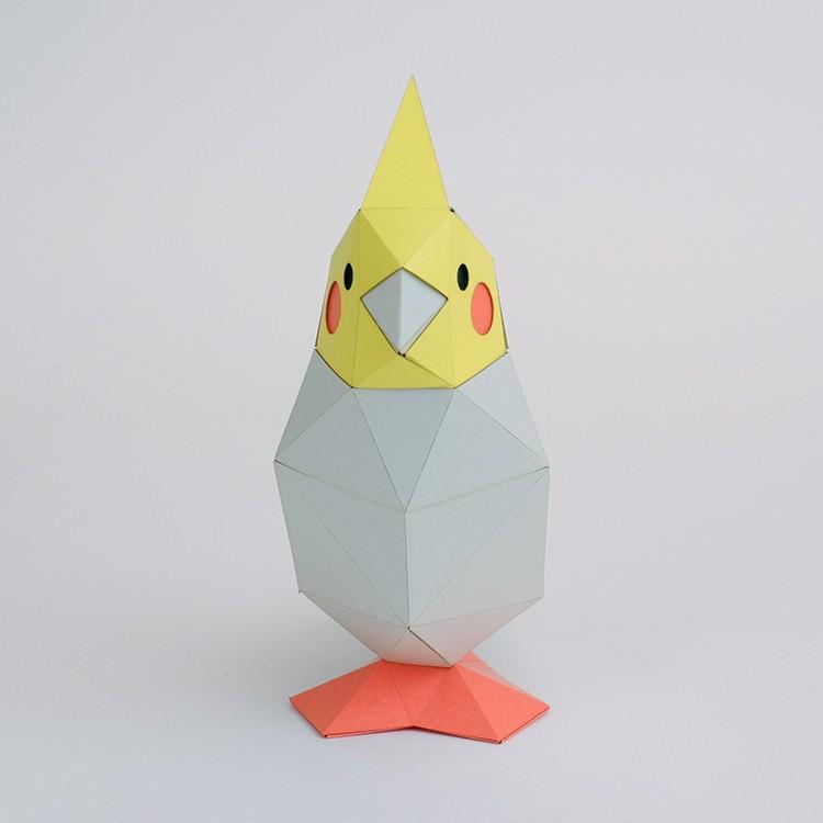 Kakukaku Tiny オカメインコ ペーパークラフト B 003 A Little Something Store 通販 Yahoo ショッピング