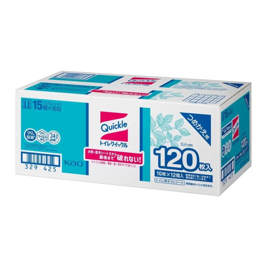 花王 トイレクイックル 120枚 1ケース（10枚×12個入） トイレ用掃除シート ミントの香り 大容量 kao（Yahoo!・リトルスプリング）