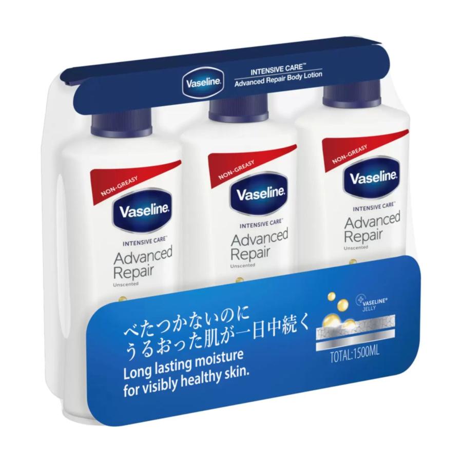 【komiwabu】ヴァセリン リペア ボディローション 3本×5セット ヴァセリン アドバンスドリペア ボディローション 500ml 3本