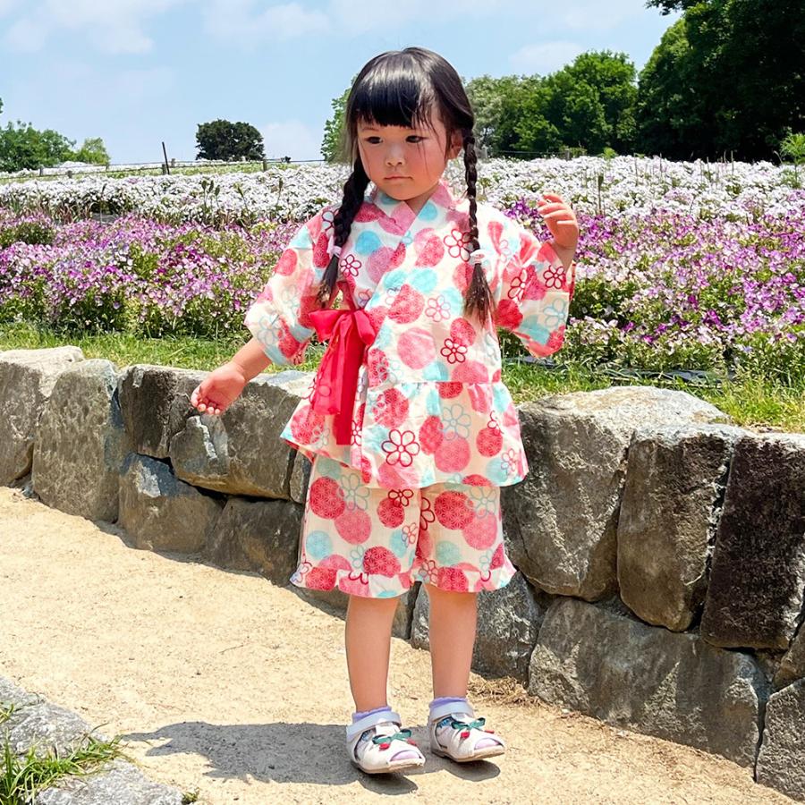 22年夏の新作 子供 甚平 女の子 キッズ おしゃれ パジャマ 手毬柄 花柄 綿100 100 110 1 130 Little Stars 通販 Yahoo ショッピング