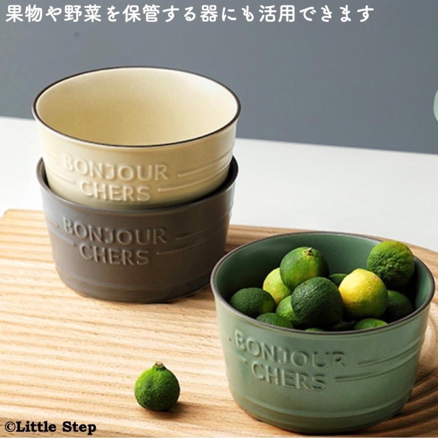 果物と山の風景の陶器ボウル直径約16高さ10cmくらい