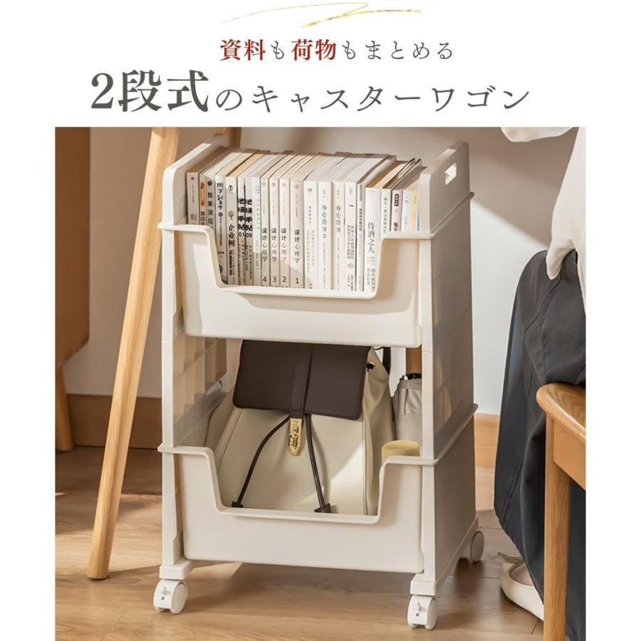 サイドワゴン キャスター 書類収納ケース スリムワゴン 大容量