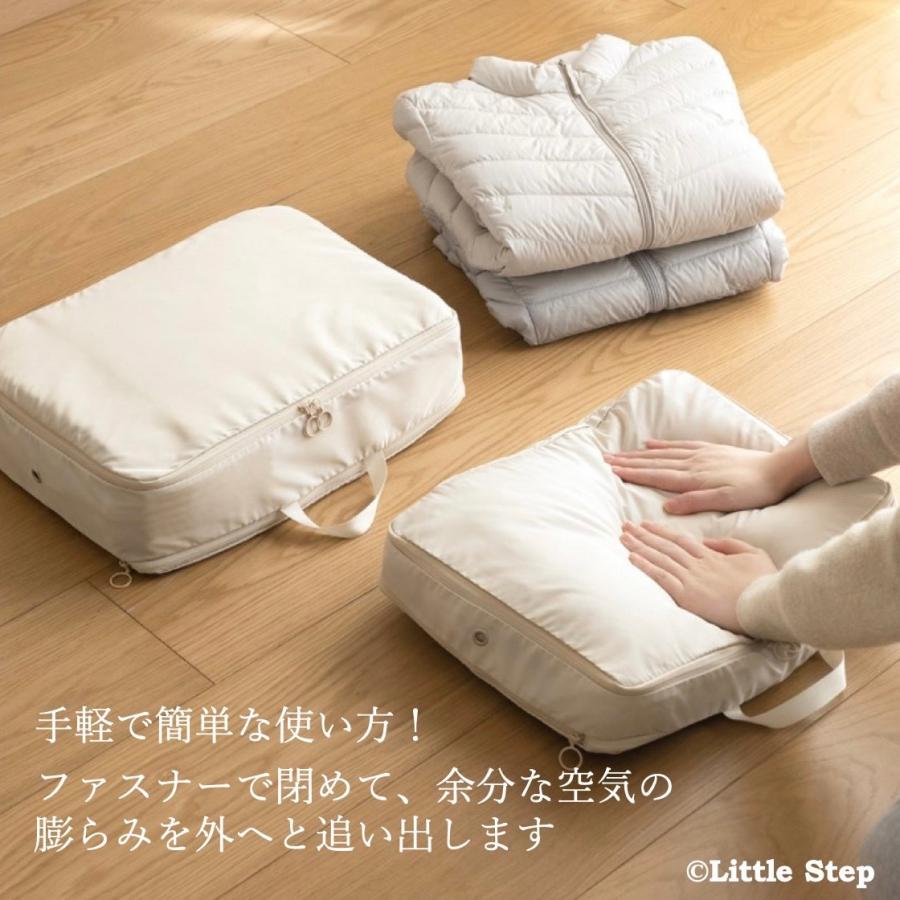 トラベルポーチ 圧縮 圧縮トラベルポーチ 旅行用圧縮袋 旅行用 圧縮ポーチ 衣類用 おしゃれ ファスナー 繰り返し使える 手押し 掃除機不要 大容量 20L |  | 09