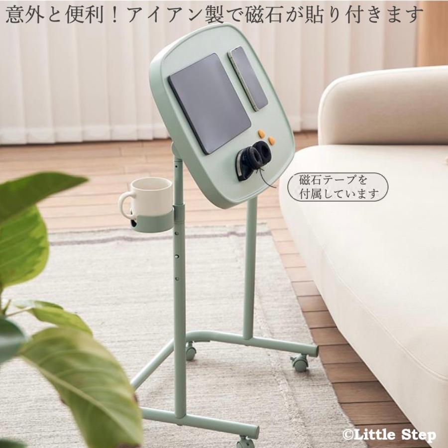 USBポート付き キャスター付き 天然木 折りたたみ 電話台/サイド