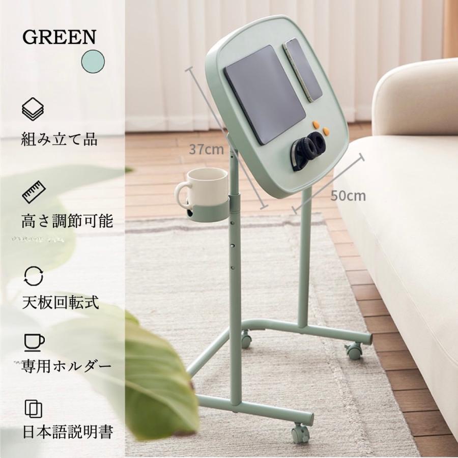 キャスター付きサイドテーブルは折りたたみ可能で高さ調節可能でコンセント付きです サイドテーブル アイアン キャスター付き 折りたたみ 北欧