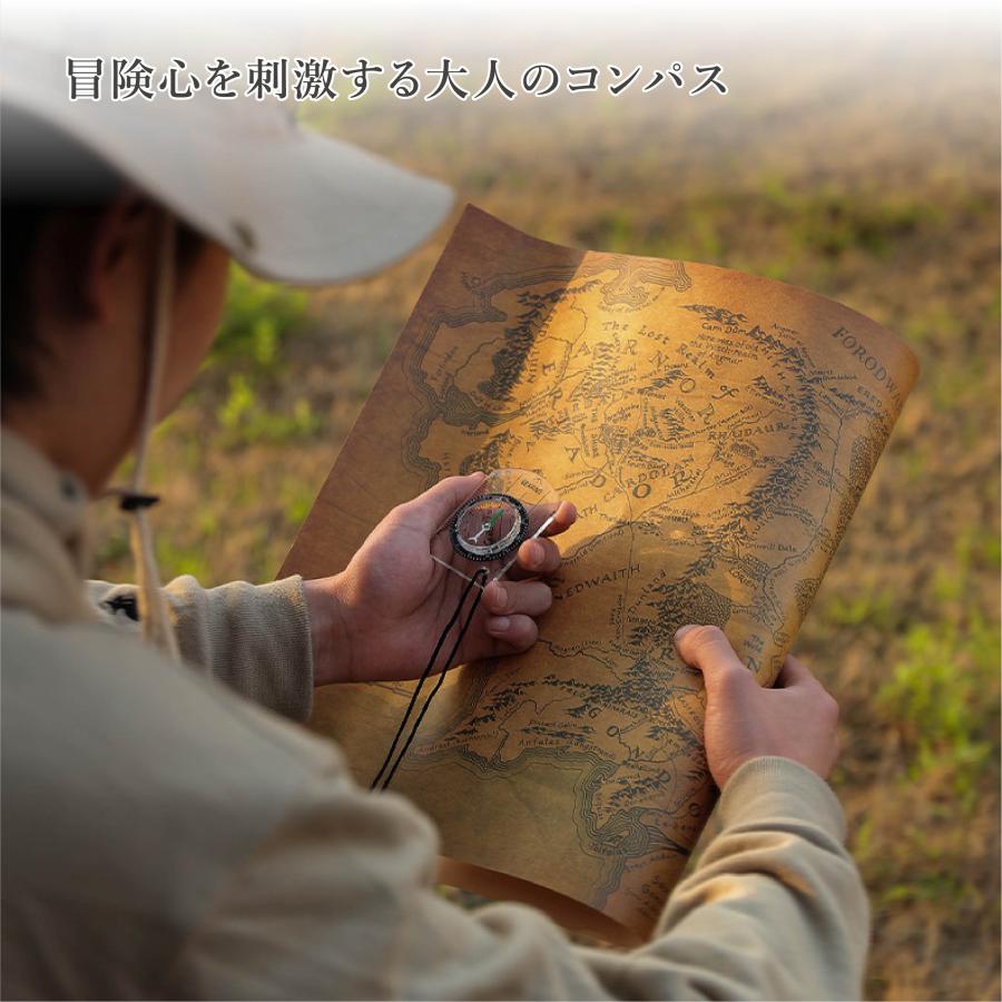 方位磁石 コンパス 登山用品 携帯 定規付き 首掛け 防災グッズ 災害