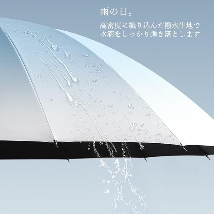 日傘 長傘 完全遮光 晴雨兼用傘 耐風強化傘 雨傘 レディース 軽量 uvカット 100% 大きめ 撥水 丈夫 おしゃれ  北欧 16本骨 105cm UPF50+ |  | 13