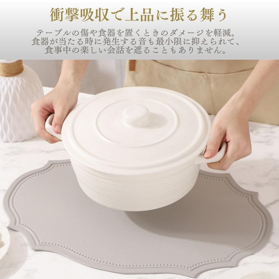 ランチョンマット コースター付き セット 楕円 オーバル 撥水 レザー