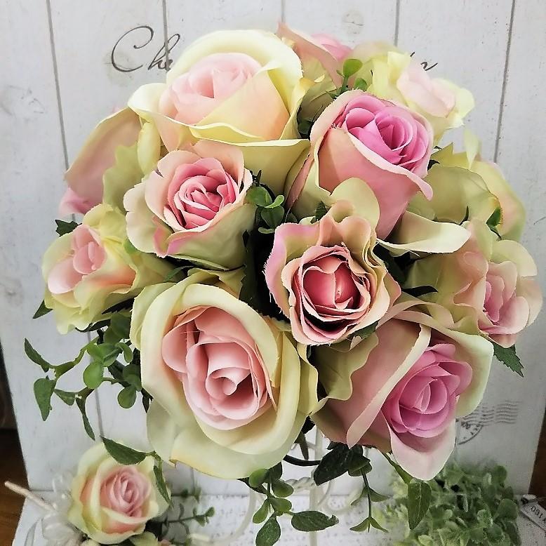 ピンクローズのクラッチブーケ ブートニア スタンドセット W003 リトルステップ ヤフー店 通販 Yahoo ショッピング