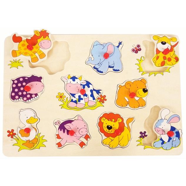 幼児向 知育玩具 ノブ付き木製パズル ベビーアニマルズ 10ピース 対象年齢3歳以上 新品 1710 Cc 0480 リトルタフ 通販 Yahoo ショッピング