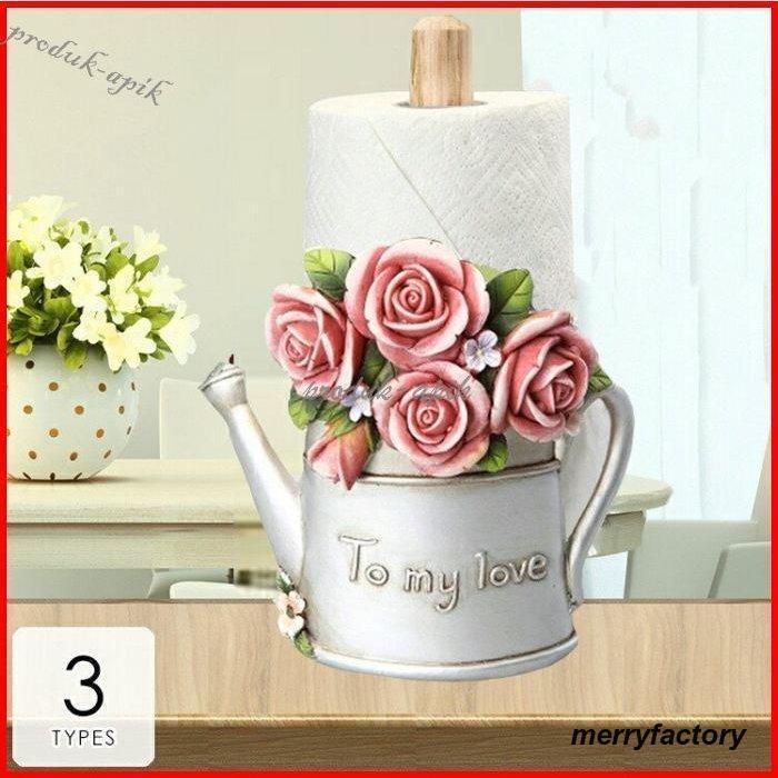 日用雑貨 キッチン雑貨 キッチン用品 ペーパーホルダー キッチンペーパーホルダー キュート トイレットペーパーホルダー 花 シルバー