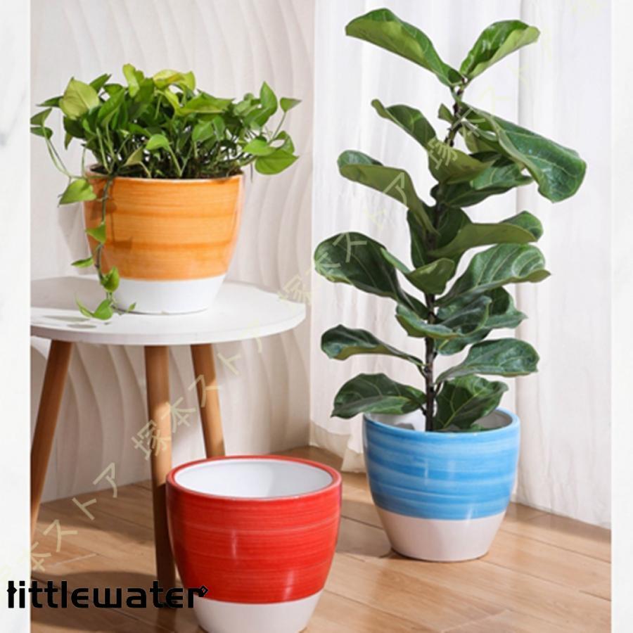 時代物盆栽鉢 盆栽鉢 排水穴付き 約20cm 植木鉢 鉢植え 陶器鉢 シンプル 排水孔付き トレイ付き 盆栽鉢