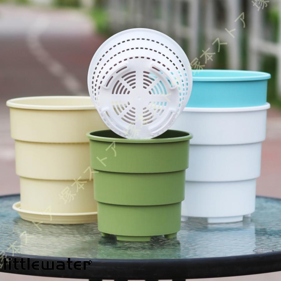 フラワーポット プラスチック 鉢植え 2点セット 北欧 シンプル