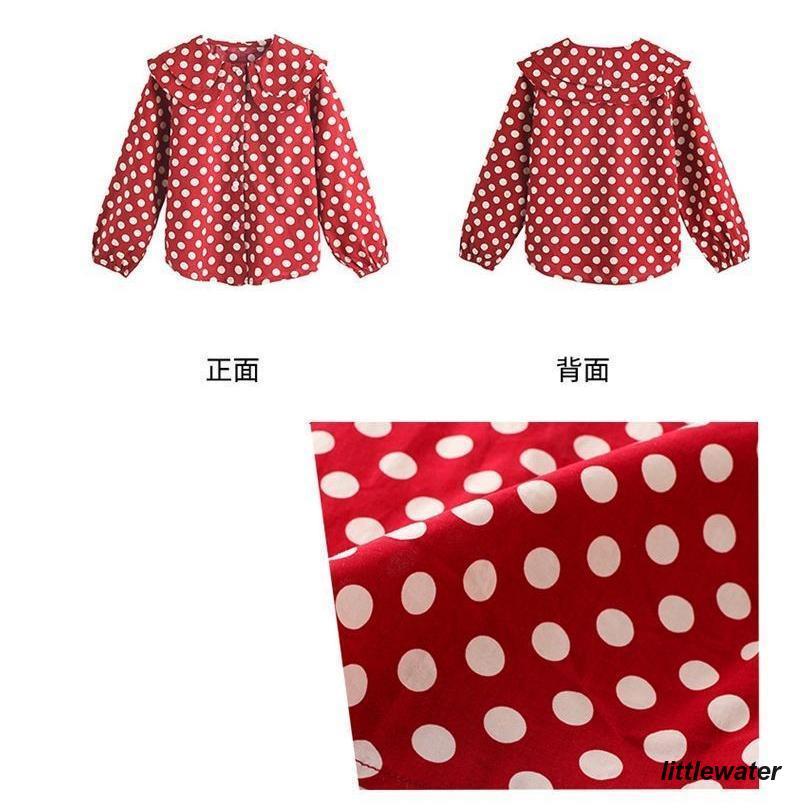 小竹正　遊　ブラウス　シャツ　赤ドット　水玉　変形　個性的　ジャランジャラン 小竹正 遊 ブラウス シャツ 赤ドット 水玉 変形 個性的 ジャラン