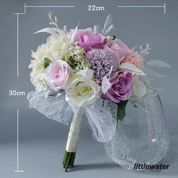 ◆ウエディングブーケ 結婚式 ローズ 造花 ウェディング用 アレンジメント 花嫁 披露宴 安い 手作り キット ブライダルブーケ ジュエリー 