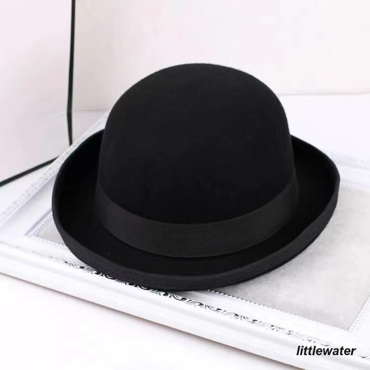 ぴーちゃん　MISTRAL高級カシミアハットフェルト帽子ブラックフランス製 帽子 ステットソン フェルトハット 高級 マニッシュ ハット
