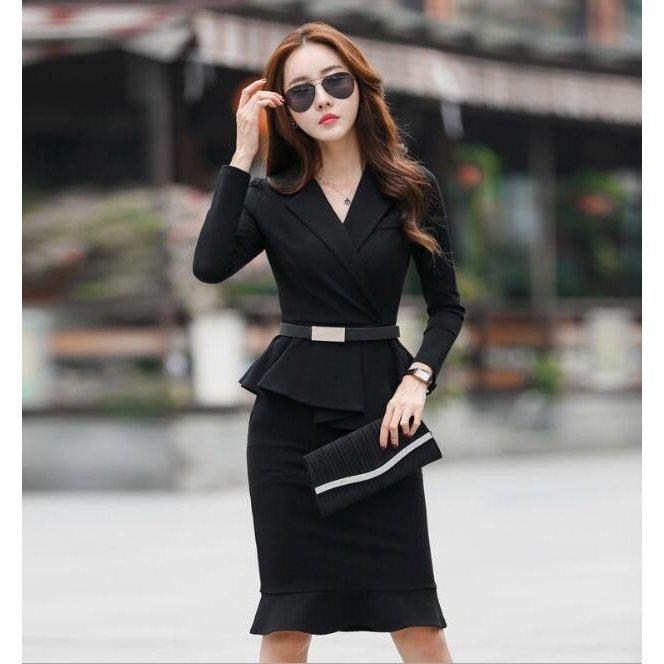 お買い得 スーツワンピース タイト 膝丈 きれいめ フォーマルスーツ 結婚式 レディース ドレス 二次会 長袖 春秋服 お呼ばれ 通勤ol Bestdream Store