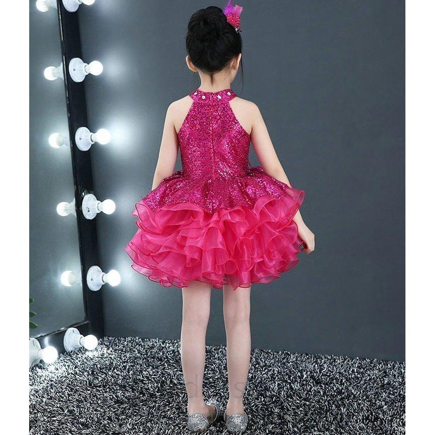 キッズ ダンス 衣装 ヒップホップ スパンコール ティアード キッズ ガールズ パニエ ボリューム チュチュスカート キッズ ワンピース 女の子 Hiphop 予約受付中