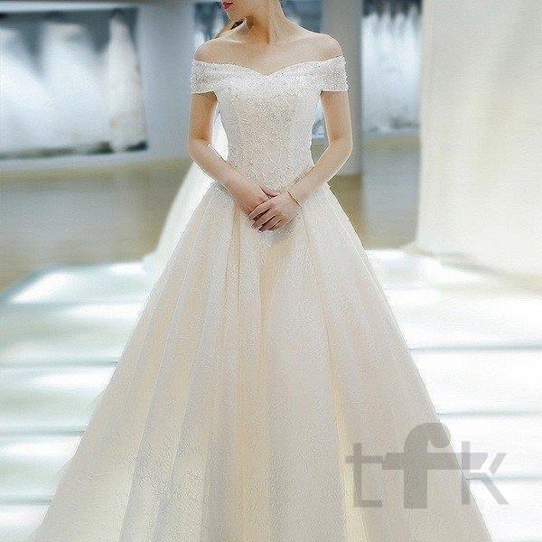 ウェディングドレス ウェディングドレス白 ファッション パーティードレス オフショルダー 花嫁ロングドレス 簡約 結婚式 ビーズ 結婚式 二次会 パーティドレス Pe97 ウェディングドレス 刺繍花 お呼ばれ 挙式 姫系 Pe97 楽賃ショッピング