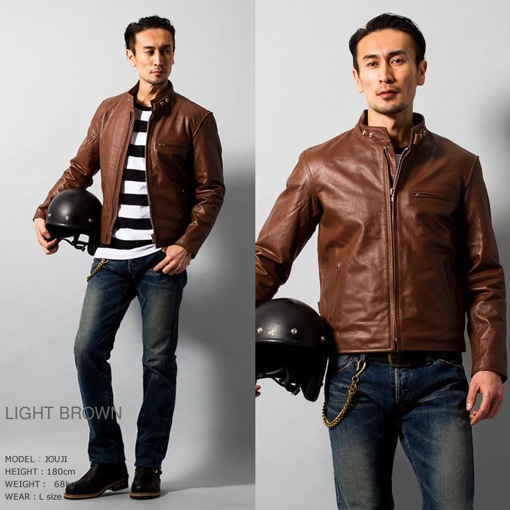 Horn Works 本革 シングルライダースジャケット メンズ ホーンワークス