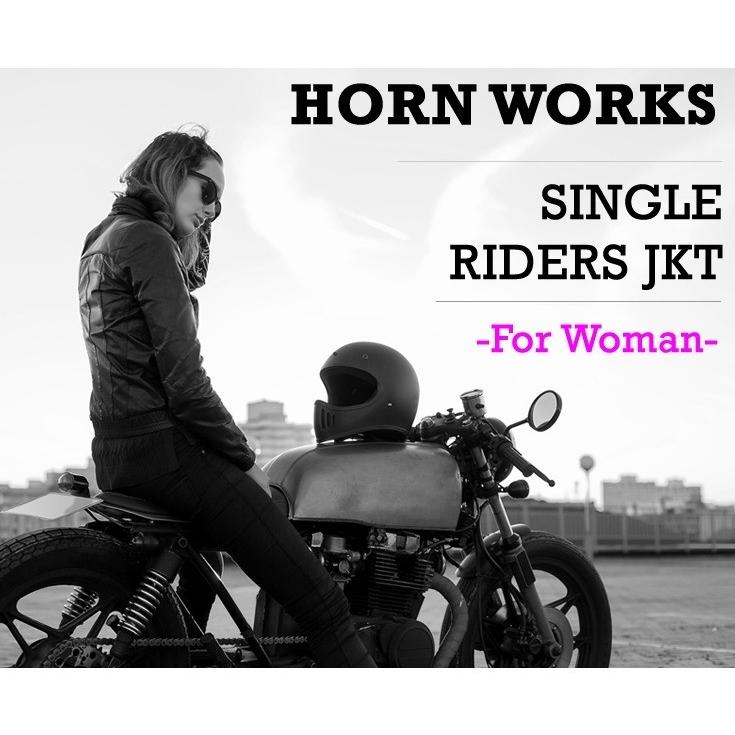Horn Works 本革 シングルライダースジャケット レディース Horn Works 本革 シングルライダースジャケット レディース