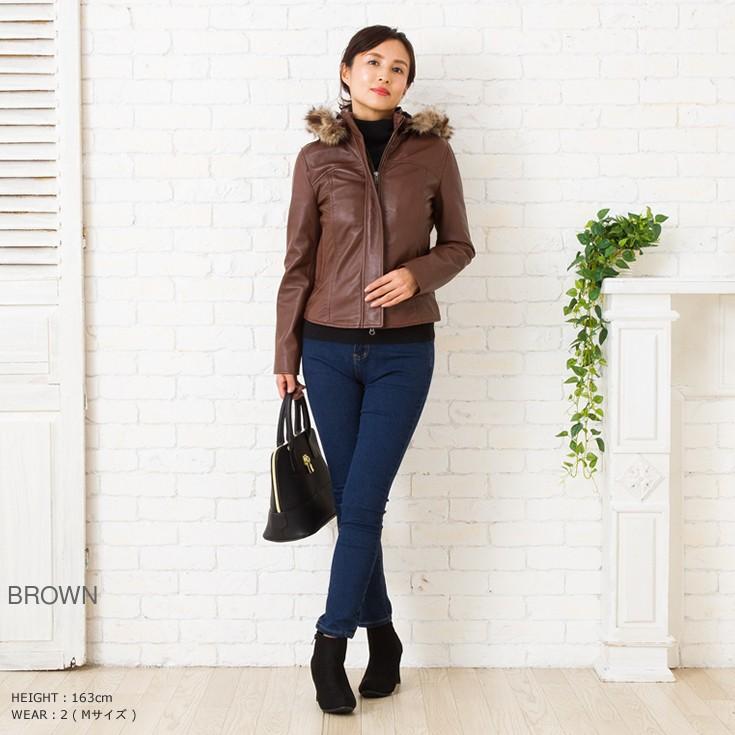 【50%OFFクーポン】LIUGOO 本革 フード付ハイネックシングルジャケット レディース リューグー WNG02LB  レザージャケット ライダースジャケット AP | Liugoo Leathers | 06