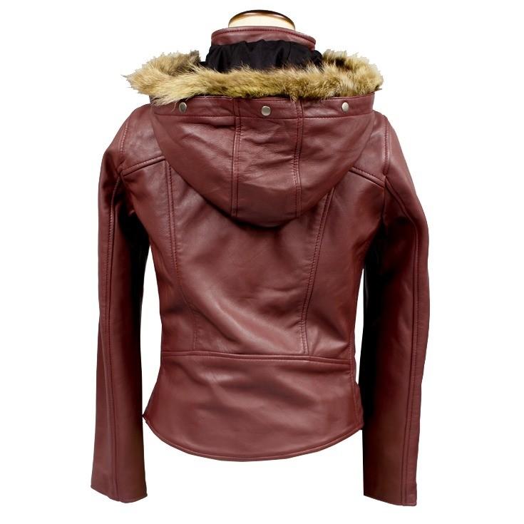 Liugoo Leathers LIUGOO 本革 フード付ハイネックシングル