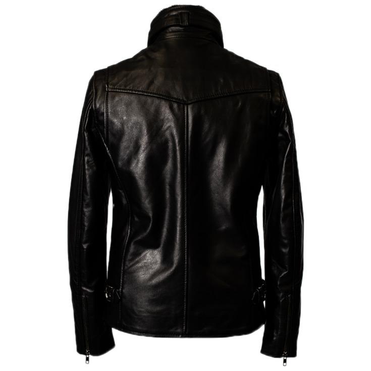 Liugoo Leathers 本革 襟ボアハイネックシングルライダース Liugoo Leathers 本革 襟ボアハイネックシングルライダース