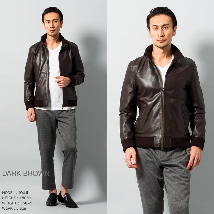 LIUGOO 本革 レザートラックジャケット ジャージ メンズ リューグー TRK01A  レザージャケット ライダースジャケット AP | Liugoo Leathers | 08