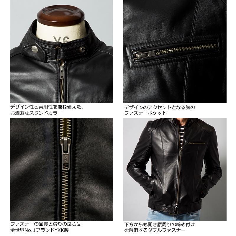 Liugoo Leathers シングルライダースジャケット 本革 レザージャケット