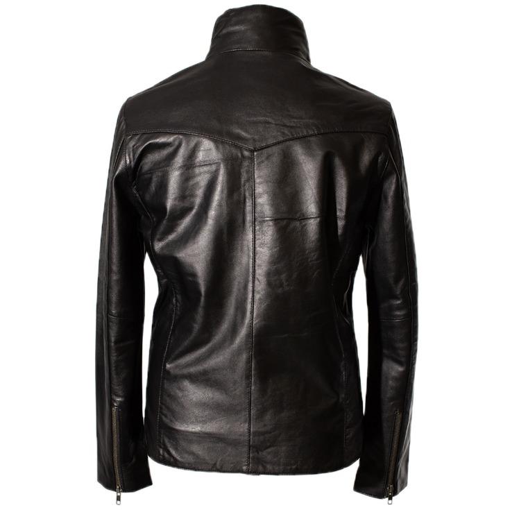 Liugoo Leathers LIUGOO 本革 襟ボアハイネックシングル