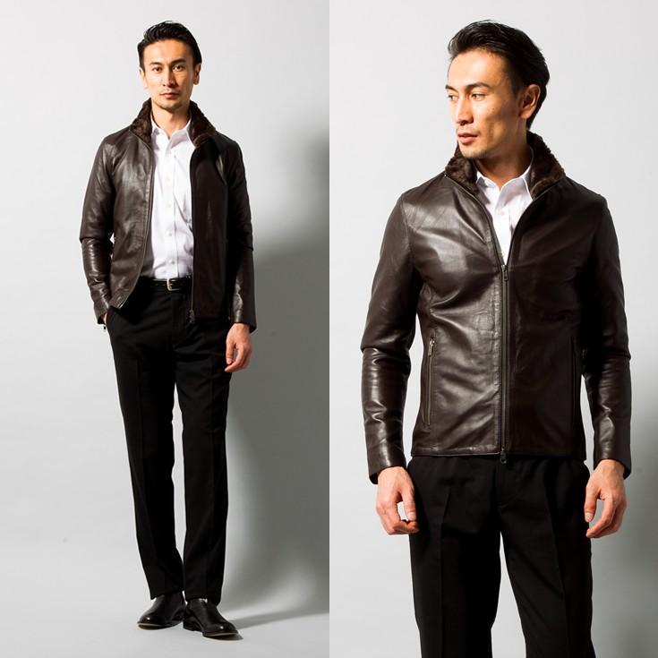 Liugoo Leathers 【10/31まで10%OFFクーポン】LIUGOO 本革 襟ボア