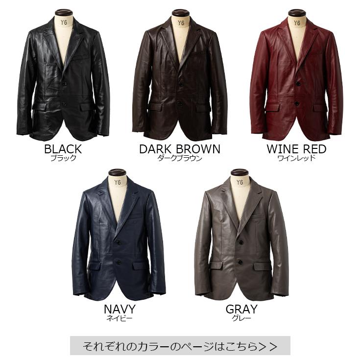 LIUGOO 本革 レギュラーフィットレザーテーラードジャケット