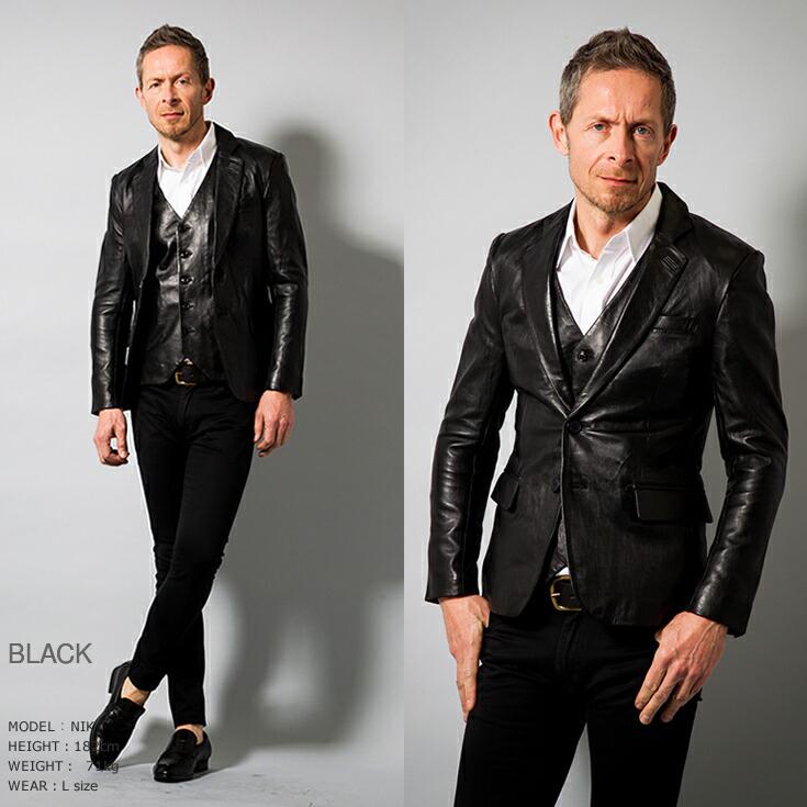 LIUGOO 本革 スリムフィットレザーテーラードジャケット メンズ リューグー TLD01A  レザージャケット 革ジャン 皮ジャン AP