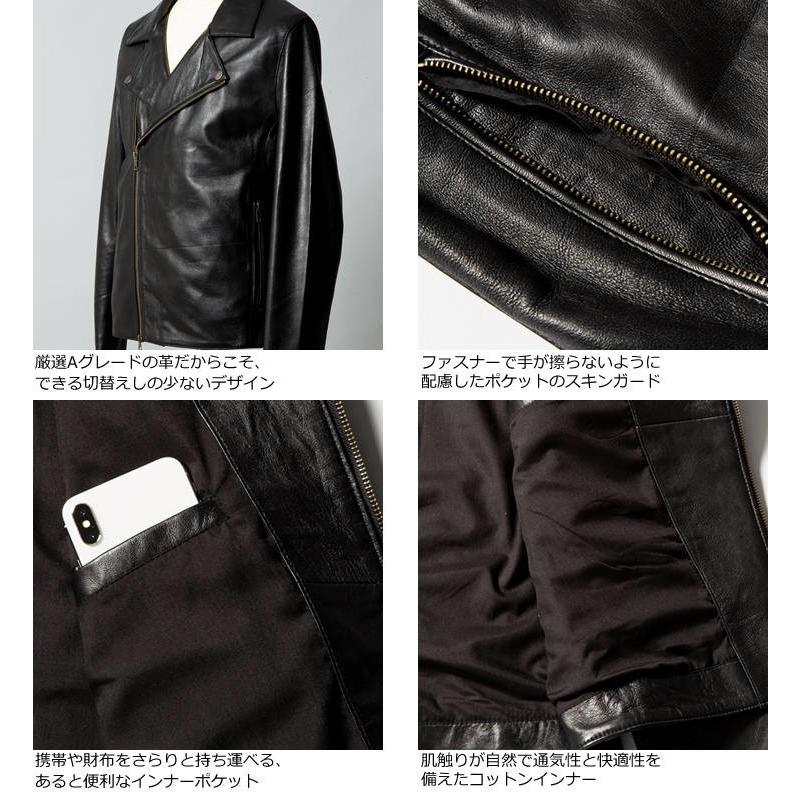 LiugooLeathers ダブルライダース ラムレザー 羊革 4 ブラック LiugooLeathers ダブルライダース ラムレザー 羊革 4 ブラック