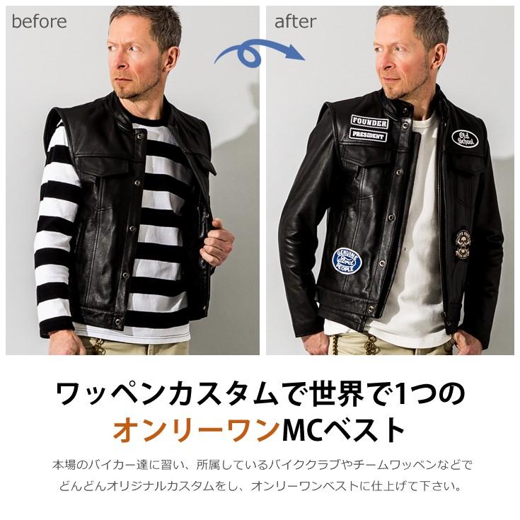 Liugoo Leathers 水牛革 レザーベスト 黒 Lサイズ Liugoo Leathers 本革 モーターサイクルクラブベスト メンズ