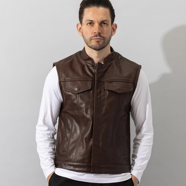 美品Liugoo Leathers 本革 レザーベストクラブスタイル Liugoo Leathers 本革 モーターサイクルクラブベスト メンズ