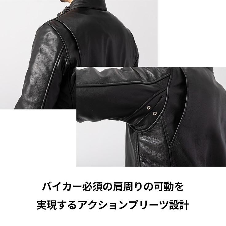 Horn Works 本革 USタイプ シングルライダースジャケット メンズ
