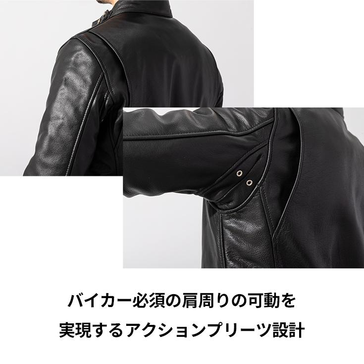 Horn Works 本革 USタイプ シングルライダースジャケット メンズ
