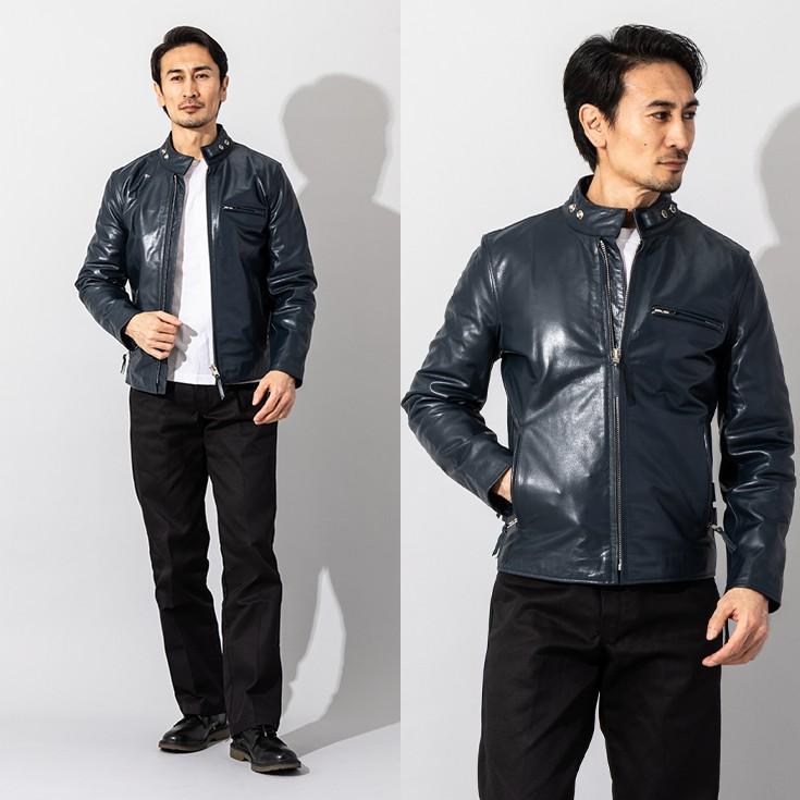 Horn Works 本革 USタイプ シングルライダースジャケット メンズ
