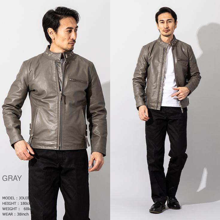 Horn Works 本革 USタイプ シングルライダースジャケット メンズ