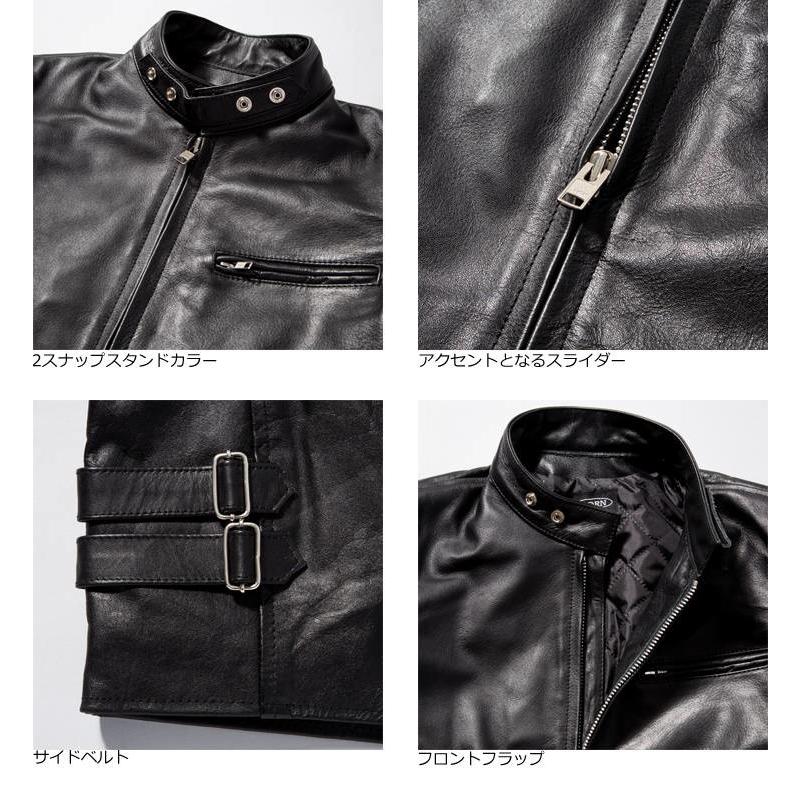 Horn Works 本革 シングルライダースジャケット メンズ ホーン Horn Works 本革 シングルライダースジャケット メンズ ホーン