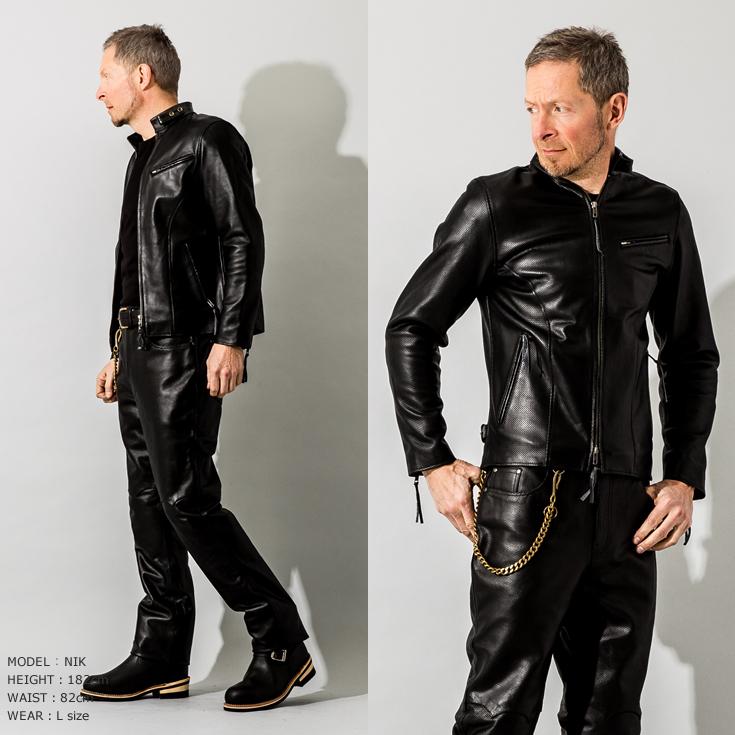 Liugoo Leathers 本革 メッシュレザー シングルライダース Liugoo Leathers 本革 メッシュレザー シングルライダース