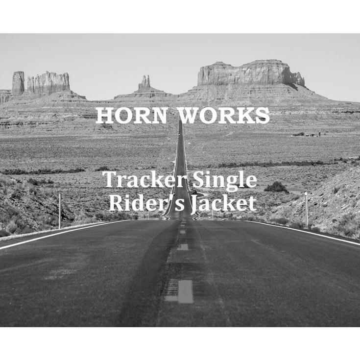 Horn Works 本革 襟付きシングルライダースジャケット メンズ ホーンワークス 4736  シングルライダース ライダースジャケット レザージャケット 革ジャン 黒