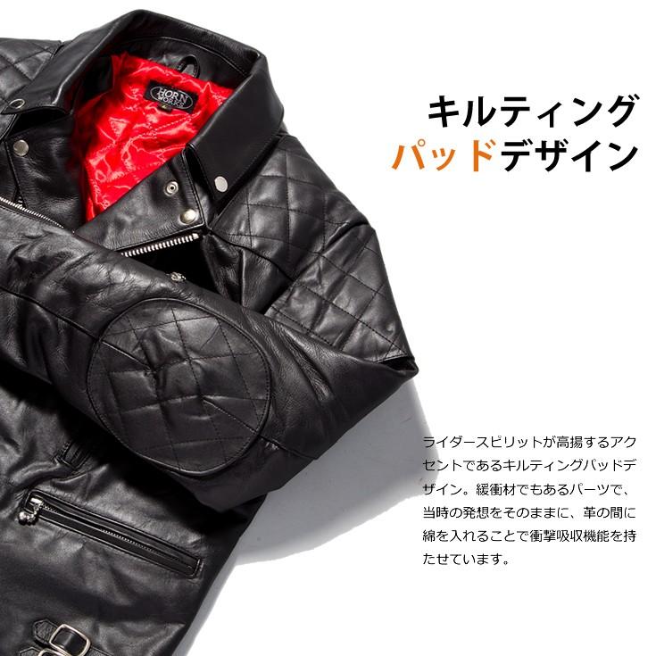 Horn Works 本革 UKパッドダブルライダースジャケット メンズ Horn Works 本革 UKパッドダブルライダースジャケット メンズ