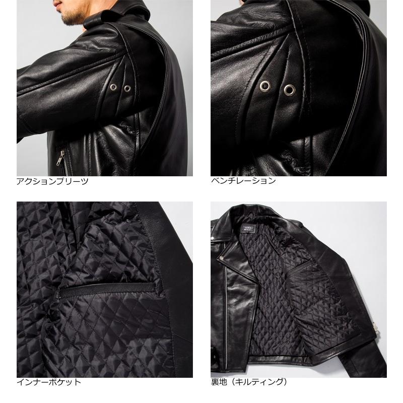 Horn Works 本革 ダブルライダースジャケット メンズ ホーンワークス