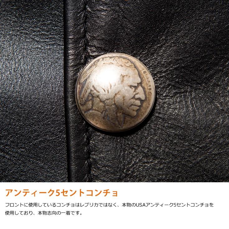 Horn Works 本革 レザーコンチョベスト メンズ ホーンワークス 3976